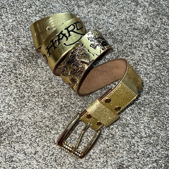 Ed Hardy Accessories - Ed Hardy Gold Belt
